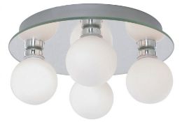 1 x Globe Wall Light With Chrome and Opal Glass Finish - IP44 Rated Suitable For Bathrooms - Ex Disp