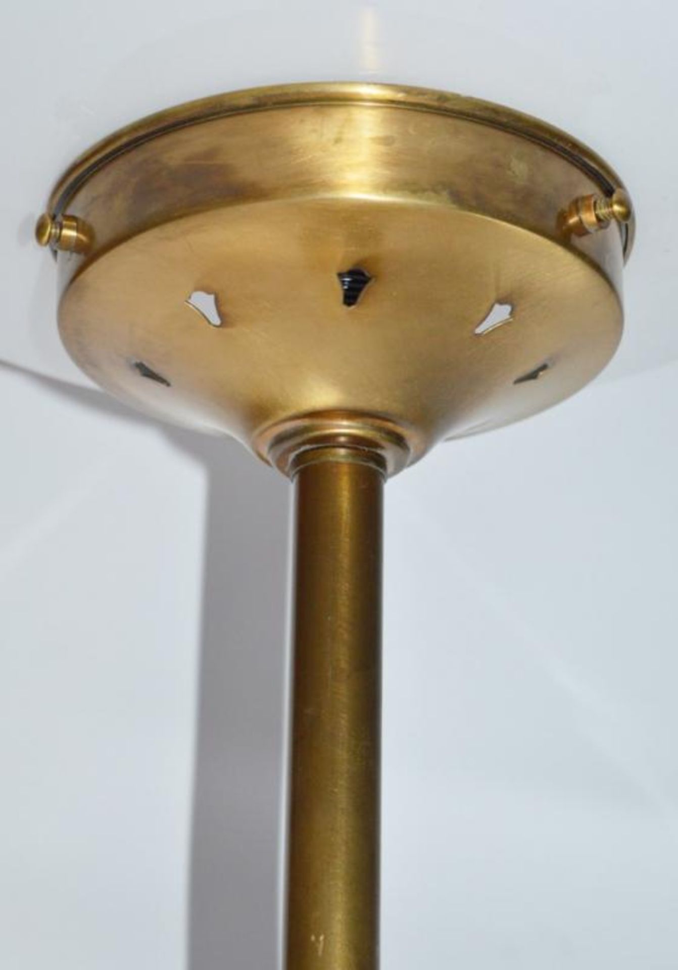 2 x Art Deco Style Lamps With Brass Bases and White Opal Glass Shades - Pair of - Suitable For Moun - Image 4 of 9