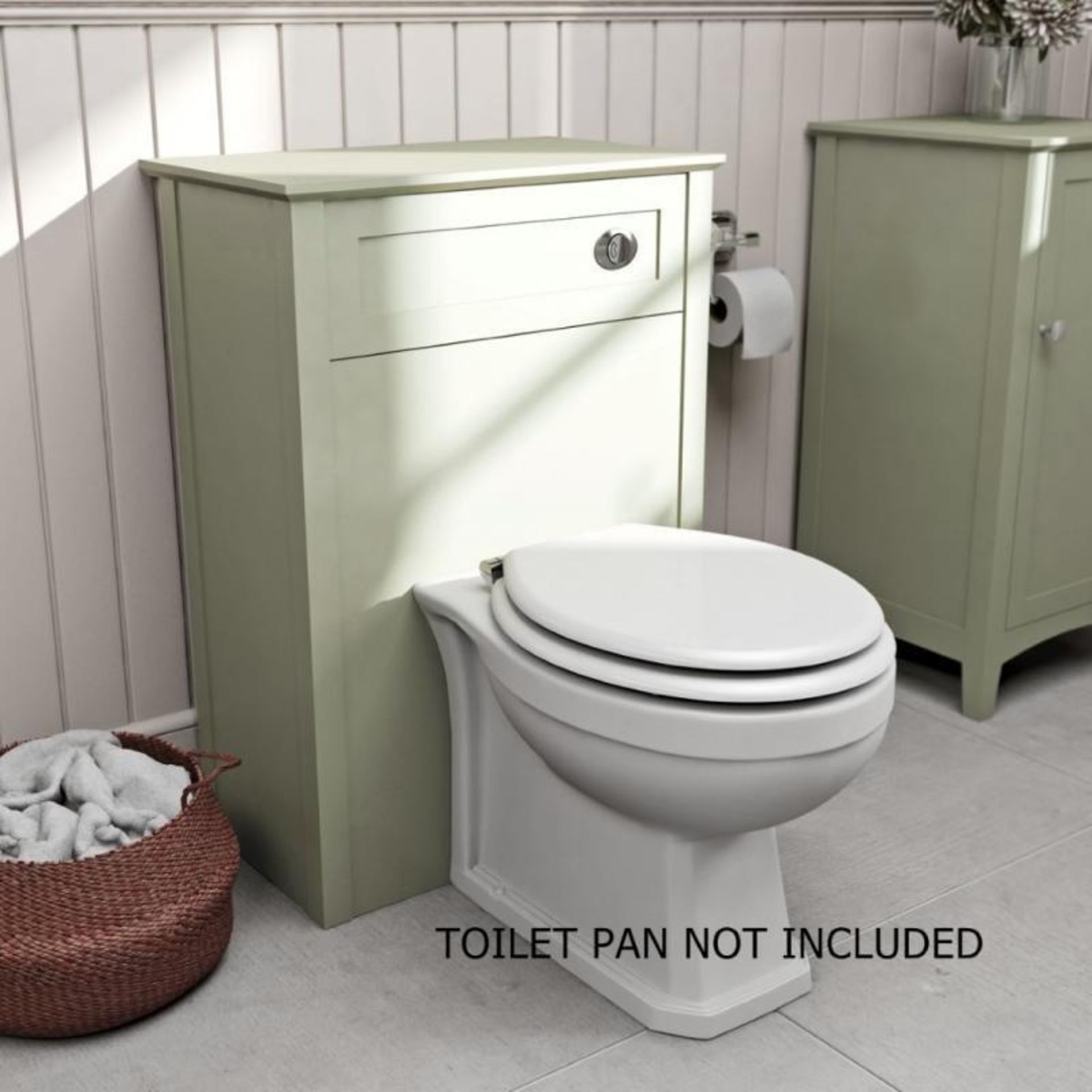 1 x Bath Co Camberley Sage Back to Wall Toilet Pan Unit - Toilet Pan Not Included - H818 x W570 x D3 - Image 2 of 3