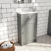 1 x Winchester Grey Cloakroom Vanity Unit In Stone Grey (DULCOMGR) - New / Unused Stock - Dimensions