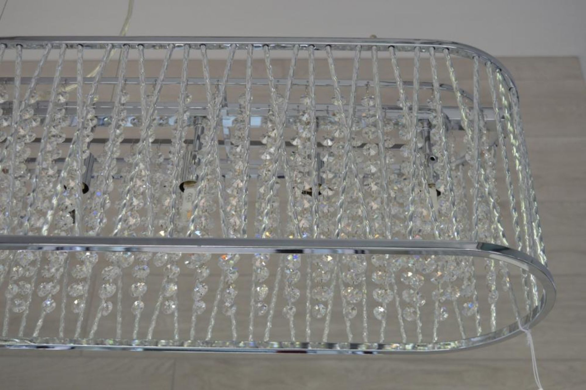 1 x Elise Chrome 8 Light Fitting With Crystal Button Drops - Ex Display Stock - CL298 - Ref J404 - L - Image 6 of 10