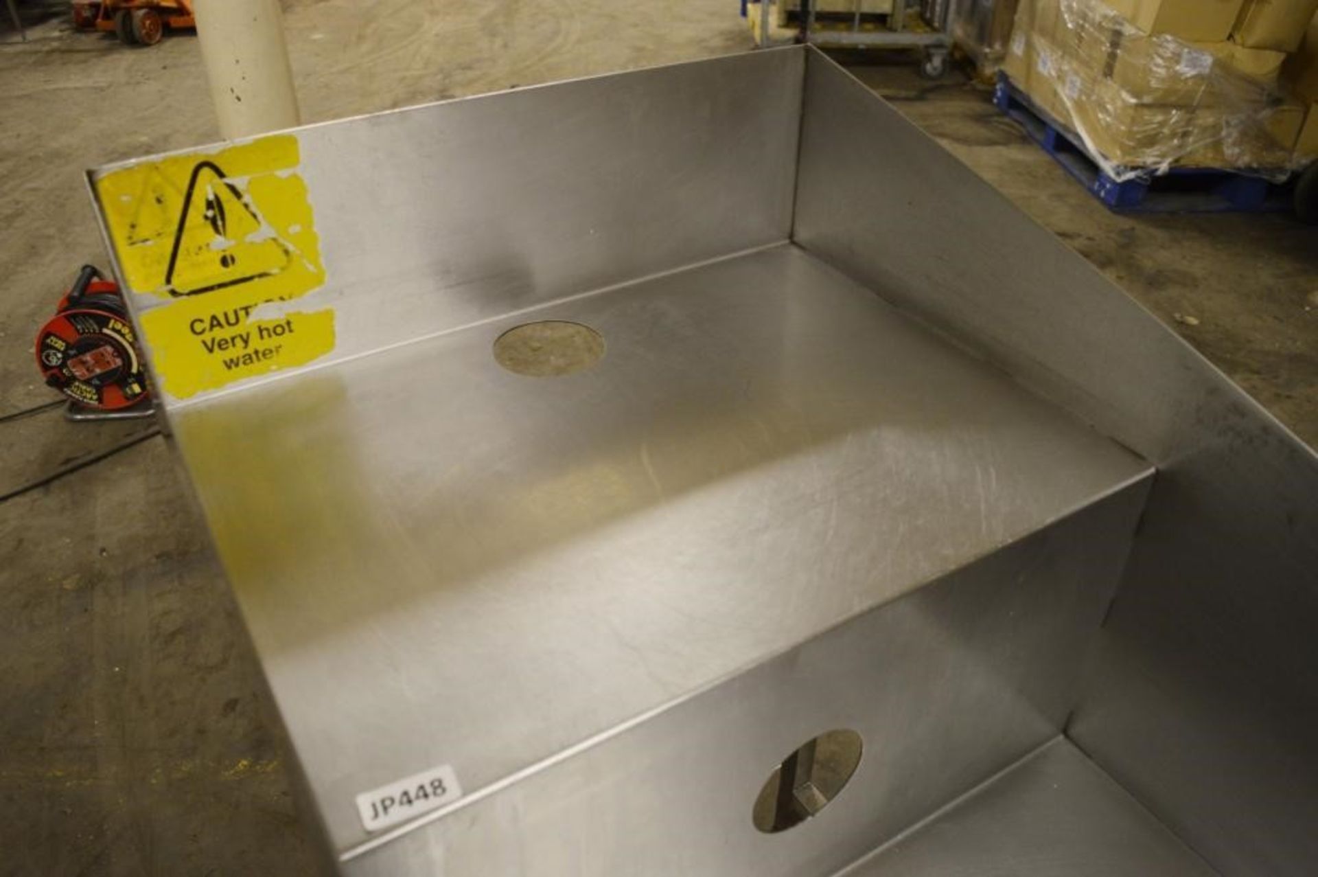 1 x Stainless Steel Commercial Waste Bench - Two Tier Waste Chute on Castors - H114 x W62.5 x D90 cm - Image 4 of 5