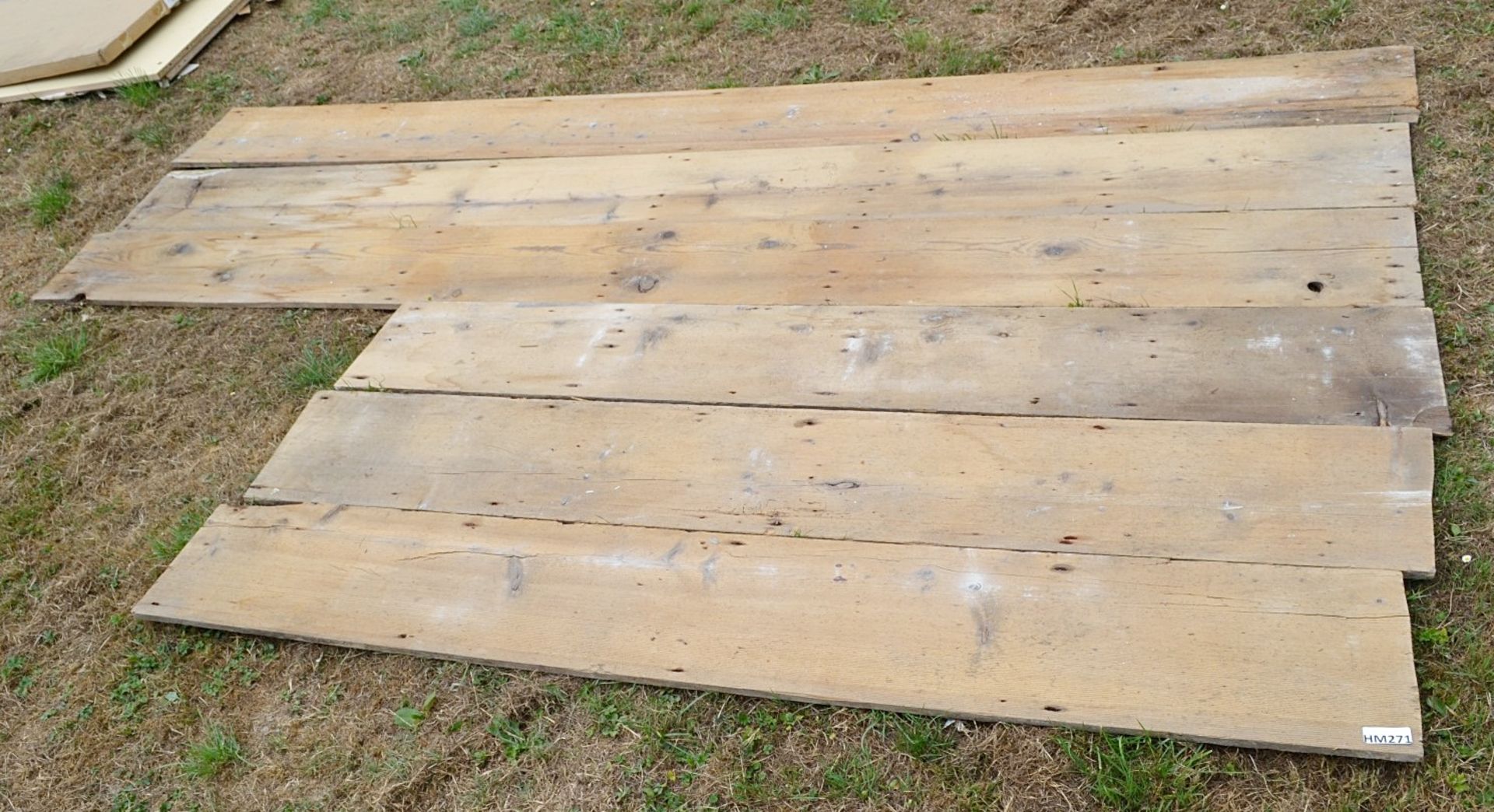 6 x Reclaimed Pine Panel Floorboards - Ref: HM271