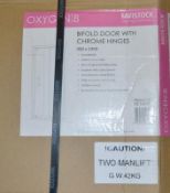 1 x Tavistock Oxygen8 8mm 900mm Bifold Door With Chrome Hinges - SE1B90 - 900x1950mm - New / Sealed