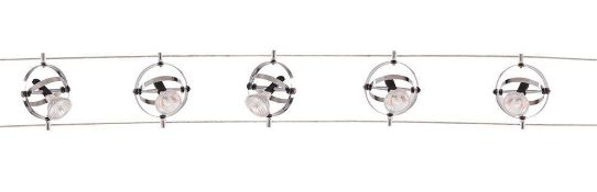 1 x Five Light LED Cable Kit With Adjustable Gyroscope Light Heads - Chrome Finish - Ex Display Sto