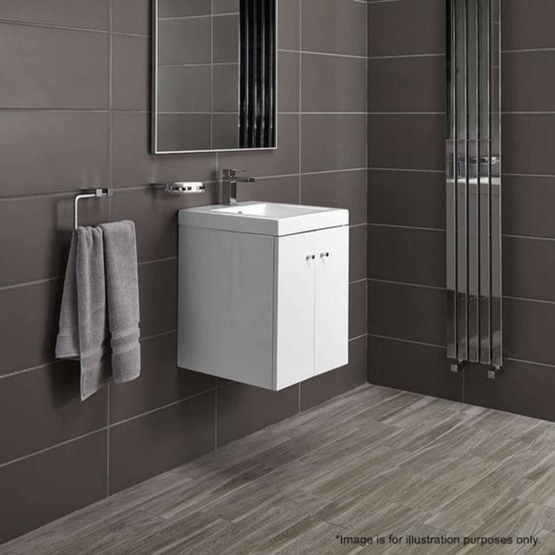 10 x Alpine Duo 400 Wall Hung Vanity Units In Gloss White - Brand New Boxed Stock - Dimensions: H49 - Image 5 of 5