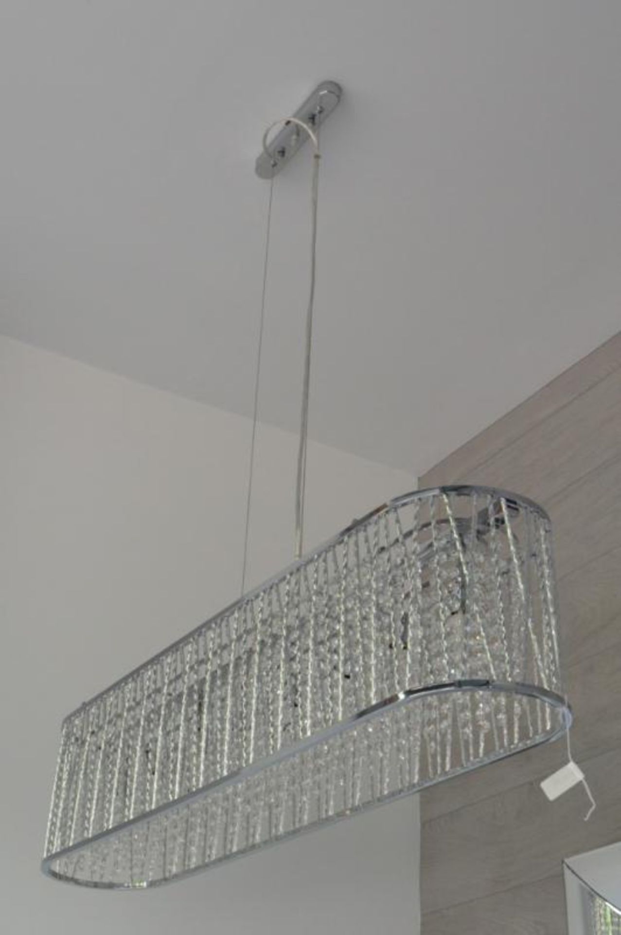 1 x Elise Chrome 8 Light Fitting With Crystal Button Drops - Ex Display Stock - CL298 - Ref J404 - L - Image 4 of 10