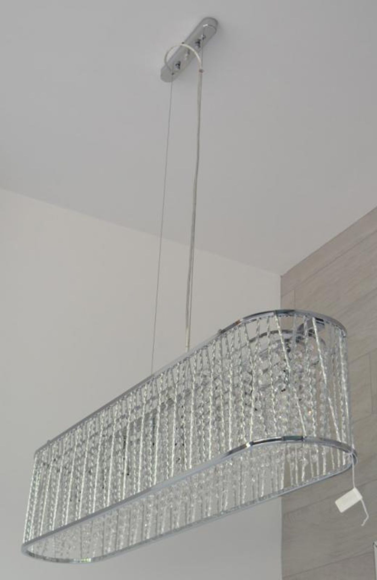 1 x Elise Chrome 8 Light Fitting With Crystal Button Drops - Ex Display Stock - CL298 - Ref J404 - L - Image 2 of 10