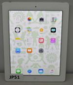 1 x Apple iPad 4th Gen in White - 9.7 Inch - Model A1458 16gb - Excellent Cosmetic Condition