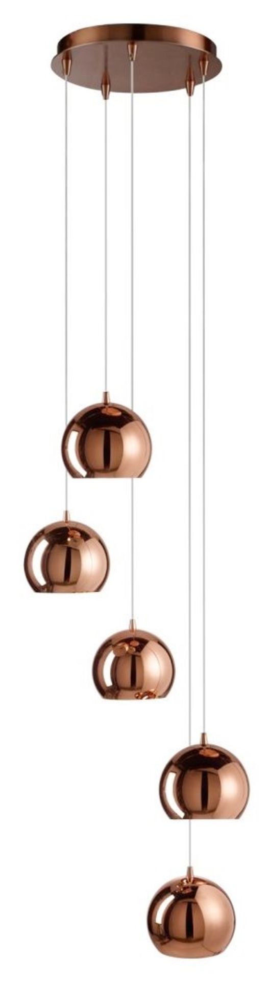 1 x Domas 5-Light Ceiling Light In Copper - Ex Display Stock - RRP £198.00