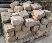 1 x Pallet Of Assorted Reclaimed Cobble Stones & Slabs - Approx 55 x Pieces Of Varing Size and Shape