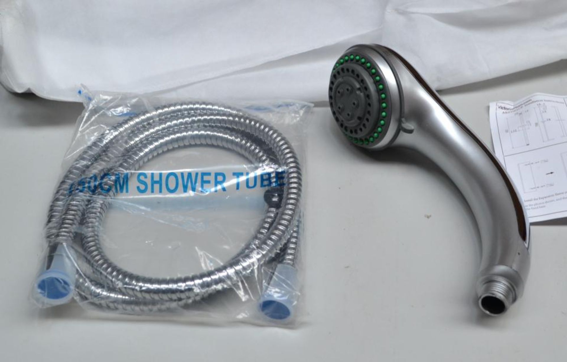 1 x Shower Rail Set In Chrome - Supplied With A Traditional Rain Shower Head (ARST001CD) - Ref: M193 - Image 3 of 8