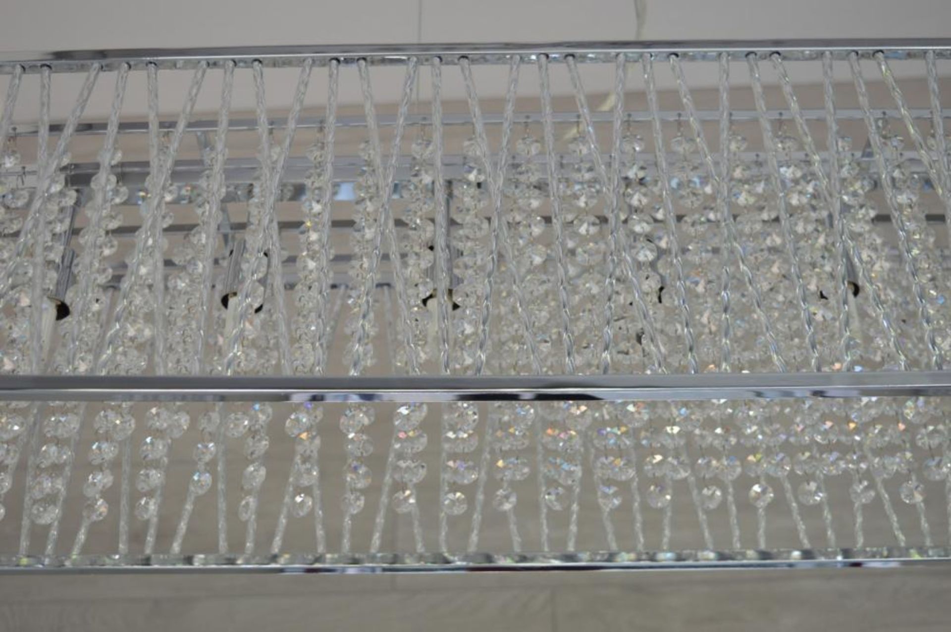 1 x Elise Chrome 8 Light Fitting With Crystal Button Drops - Ex Display Stock - CL298 - Ref J404 - L - Image 7 of 10