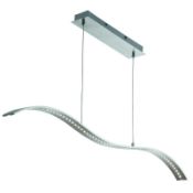 1 x Satin Silver LED Wavy Bar Suspended Ceiling Light - Ex Display Stock - CL298 - Ref J512- Locatio