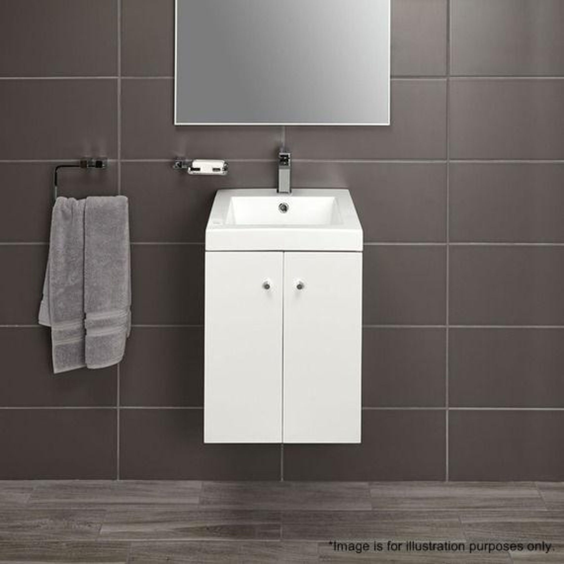 10 x Alpine Duo 400 Wall Hung Vanity Units In Gloss White - Brand New Boxed Stock - Dimensions: H49 - Image 2 of 5