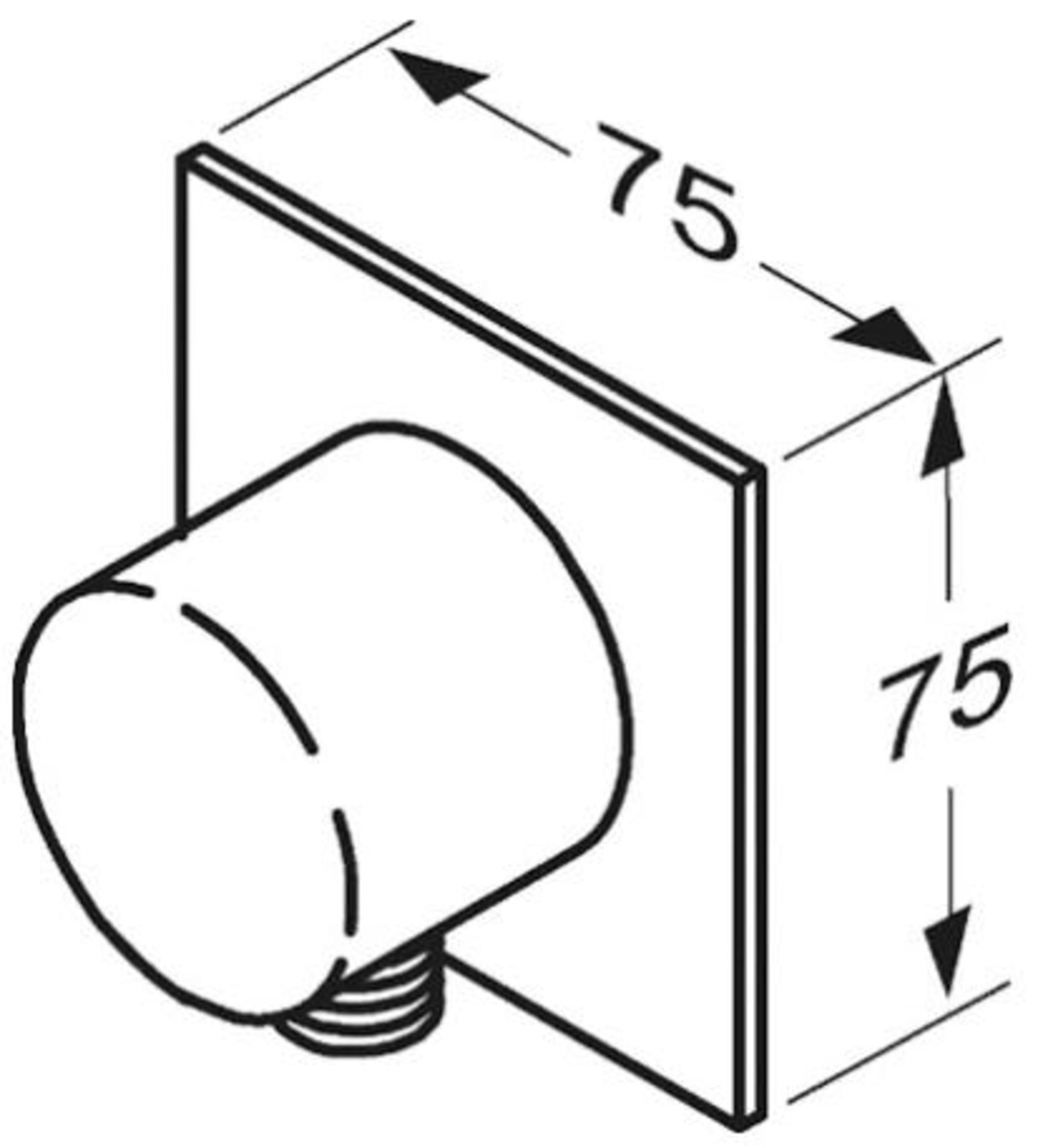 1 x Ideal Standard JADO "Geometry" Wall elbow R 1/2" (F1631AA) - With Concealled Parts - Finish: Chr - Image 2 of 9