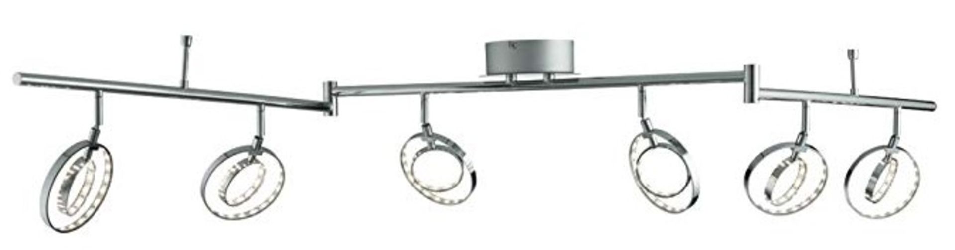 1 x Spotlight 6 Light Led Gyro Split Bar Light Fitting In Chrome - Ex Display Stock - CL298 - Ref