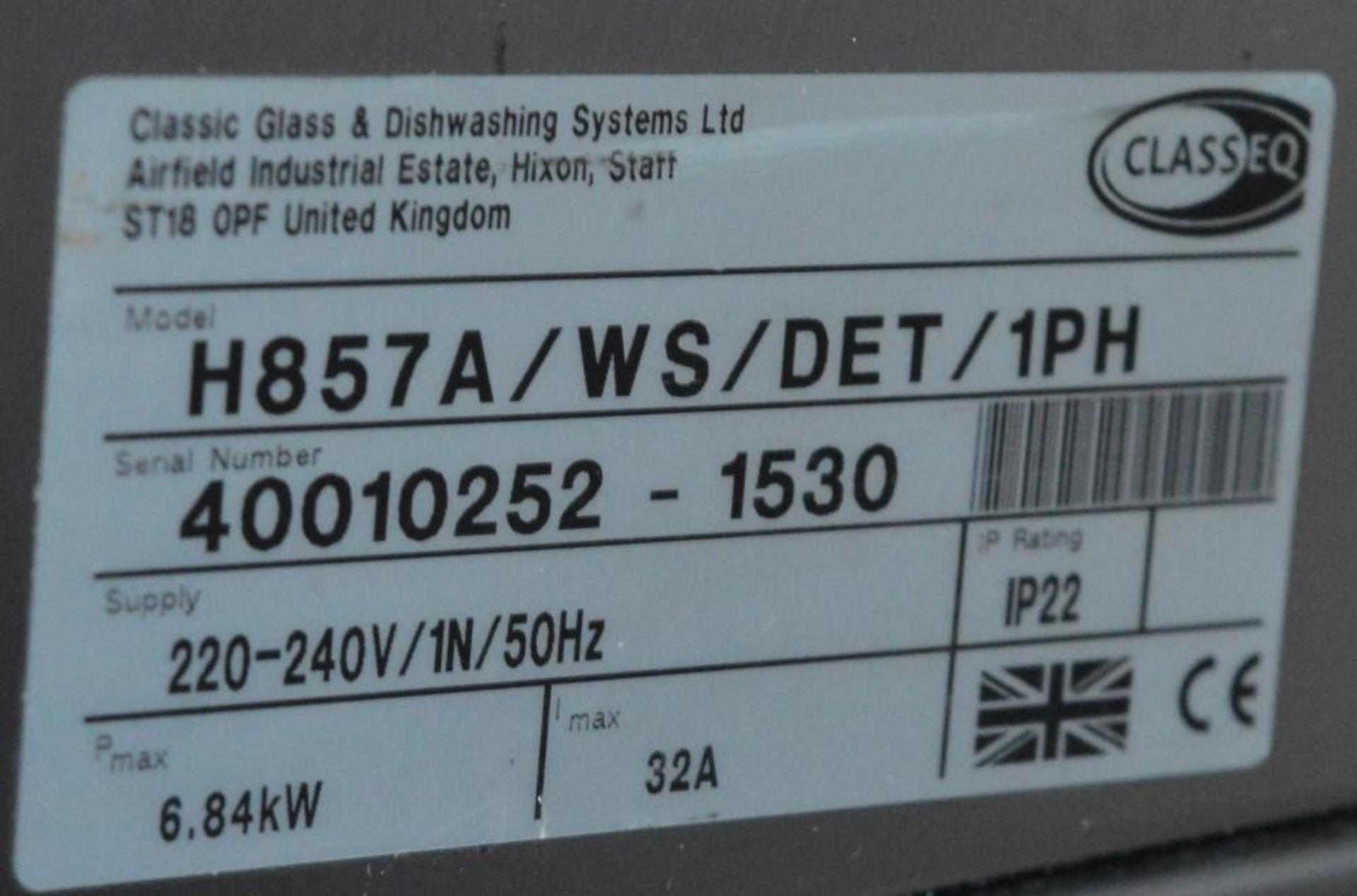 1 x ClassEQ Hydro 857 Pass Through Dishwasher - Model H857A - RRP £2,800 - CL232 - 240v Power - Ref - Image 3 of 8