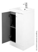 10 x Alpine Duo 400 Floorstanding Vanity Units In Gloss White - Brand New Boxed Stock - Dimensions: