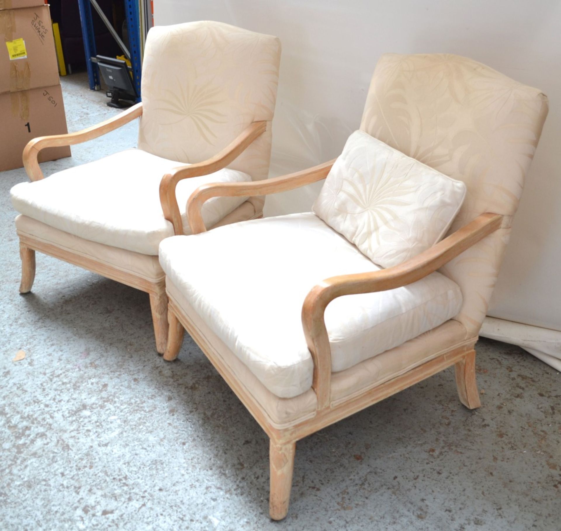 Pair of Cream Arm Chairs - CL314 - Location: Altrincham WA14 - *NO VAT On Hammer*Dimensions: - Image 9 of 9