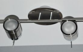 1 x Tauros Four Bar Ceiling Spot Light - Polished Chrome With Smoked Glass Diffusers - Ex Display S