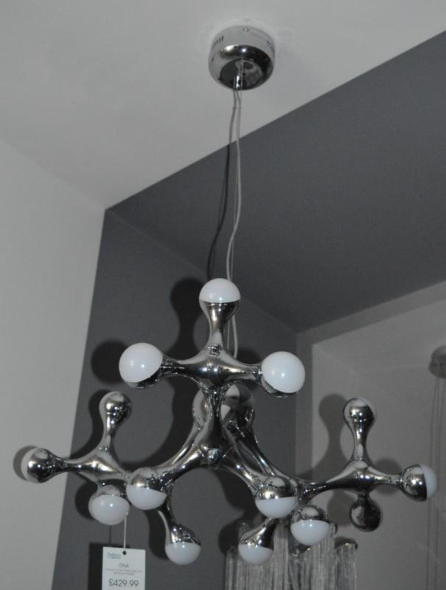 1 x DNA Chrome 15 LED Ceiling Light With Half Dome Shades - Contemporary European Design - Inspired - Image 5 of 6