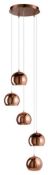 1 x Domas 5-Light Ceiling Light In Copper - Ex Display Stock - RRP £198.00