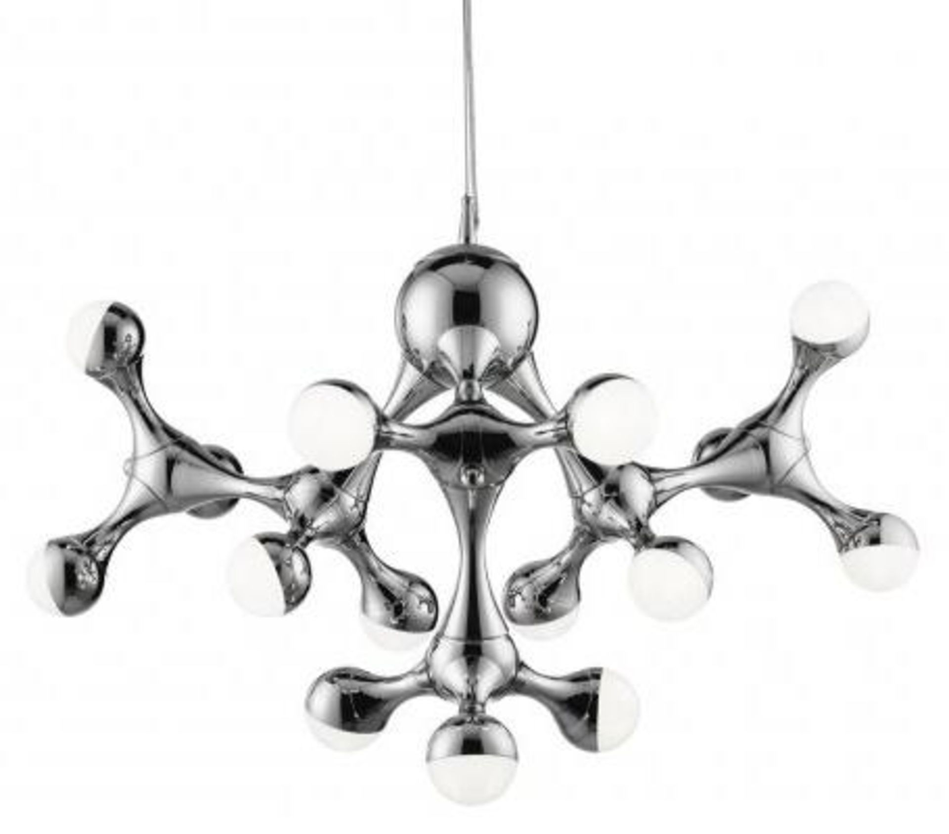1 x DNA Chrome 15 LED Ceiling Light With Half Dome Shades - Contemporary European Design - Inspired