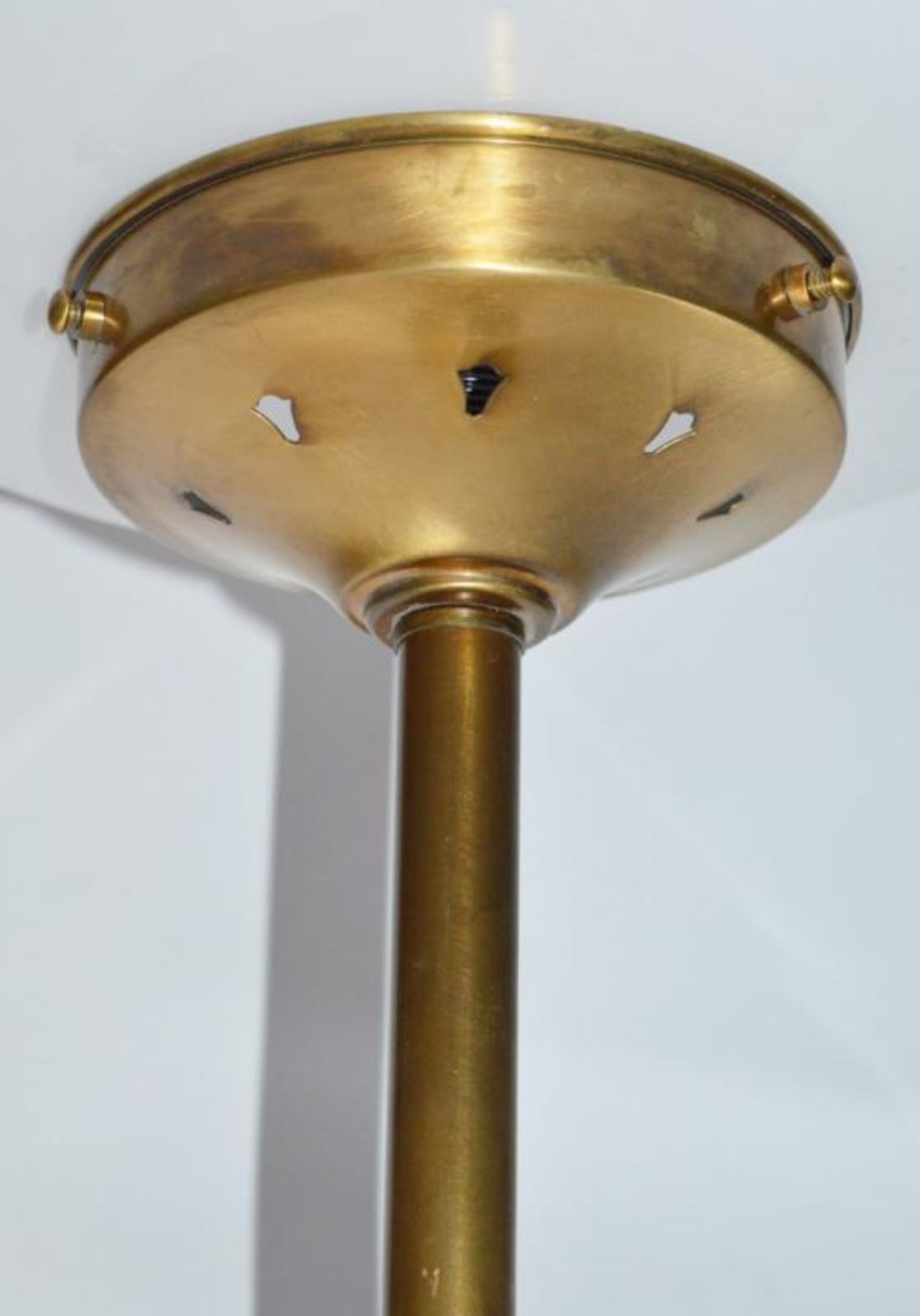 2 x Art Deco Style Lamps With Brass Bases and White Opal Glass Shades - Pair of - Suitable For Moun - Image 5 of 10