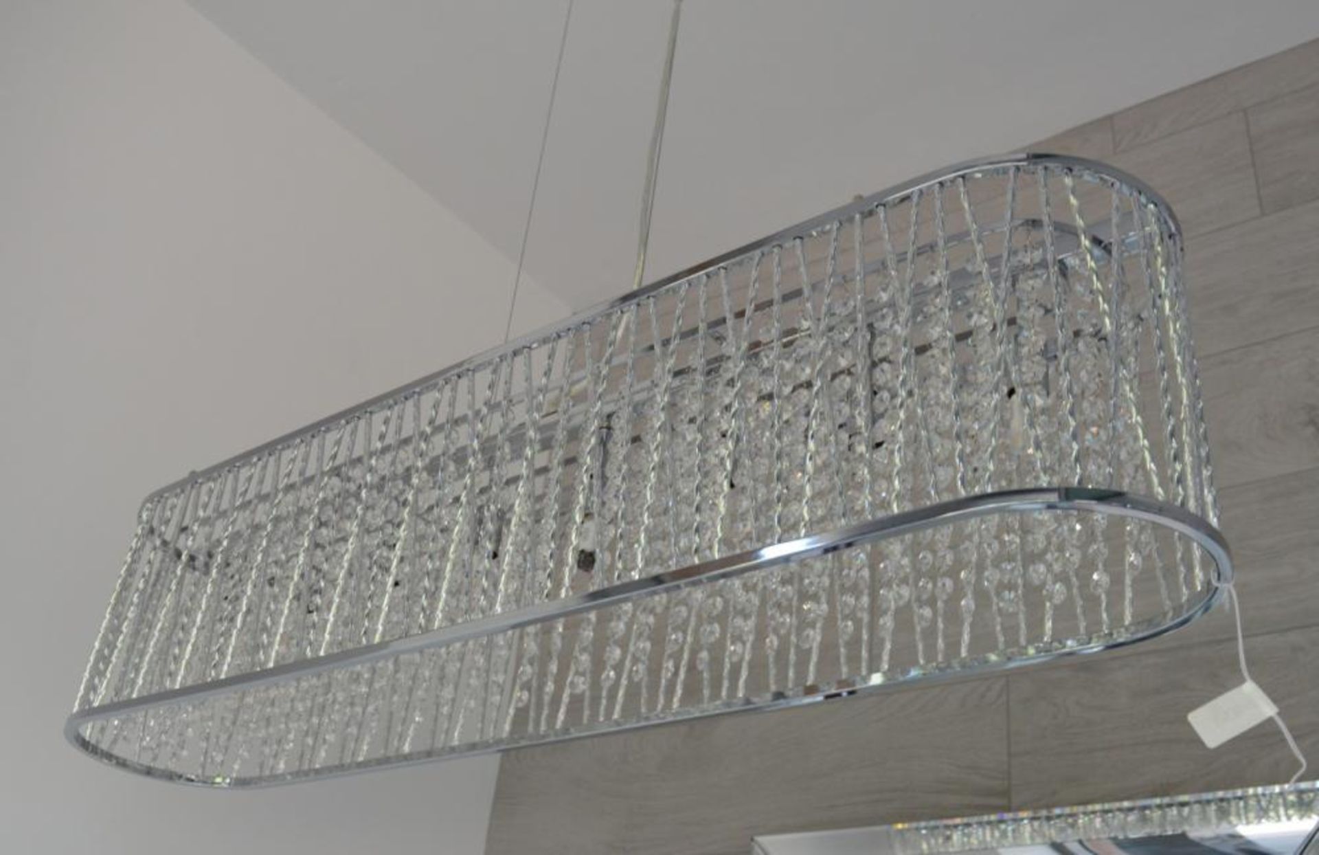 1 x Elise Chrome 8 Light Fitting With Crystal Button Drops - Ex Display Stock - CL298 - Ref J404 - L - Image 5 of 10