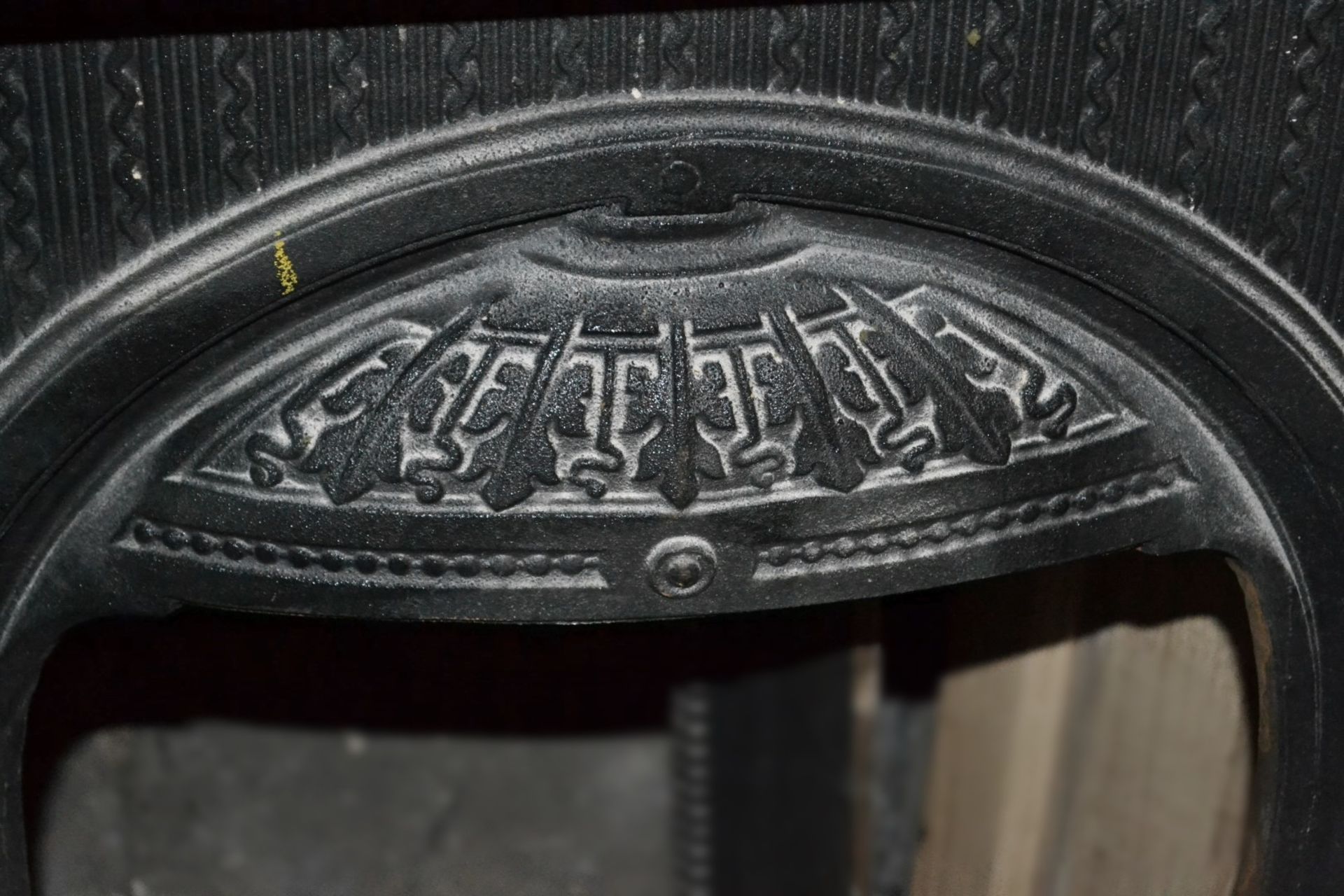 1 x Reclaimed Ornate Cast Iron Fireplace With Fire Fret In Matt Black - Recently Taken From A Listed - Image 2 of 6