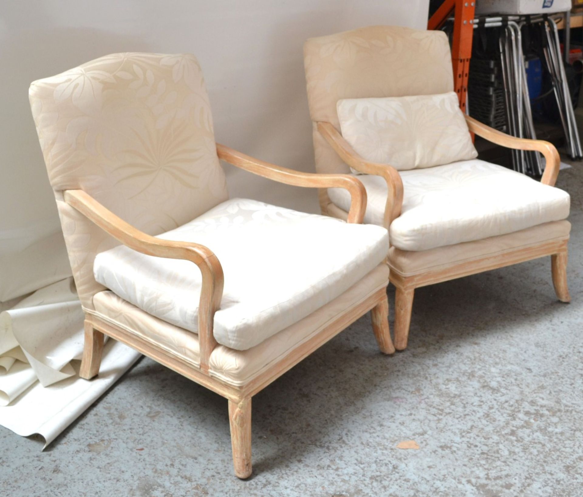 Pair of Cream Arm Chairs - CL314 - Location: Altrincham WA14 - *NO VAT On Hammer*Dimensions: - Image 3 of 9