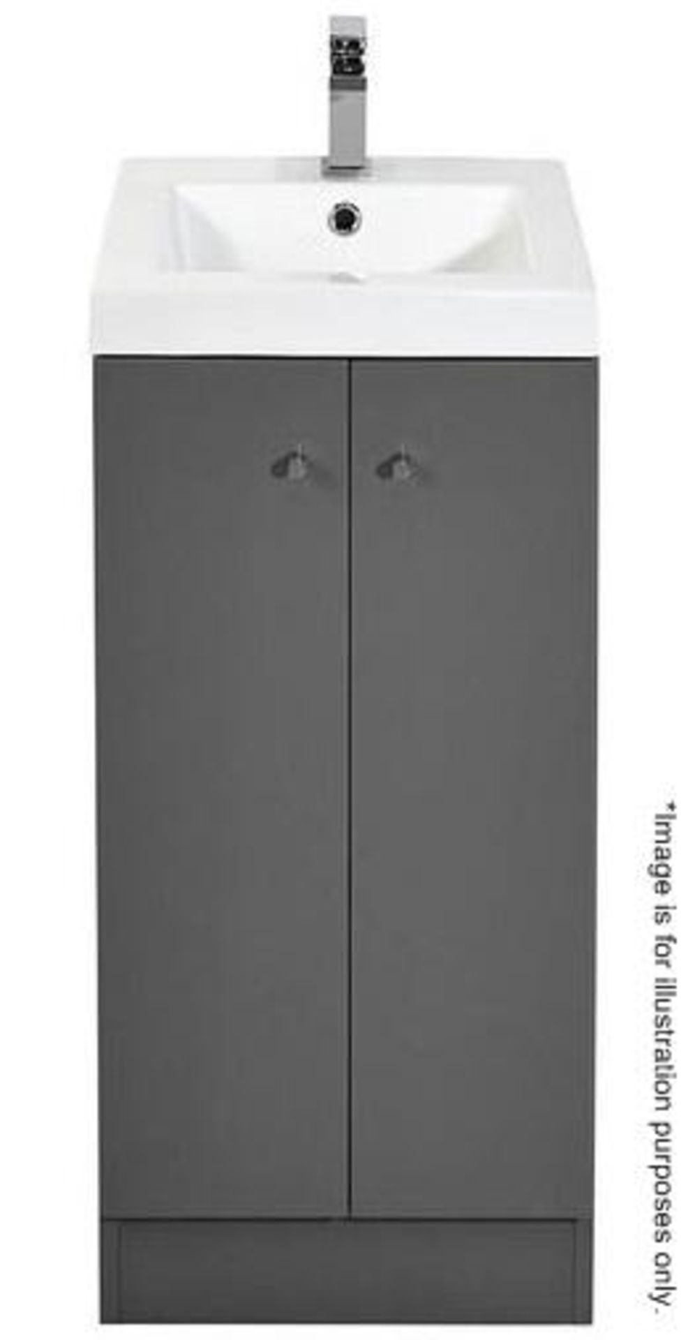 9 x Alpine Duo 400 Floorstanding Vanity Units In Gloss Grey - Brand New Boxed Stock - Dimensions: H8 - Image 3 of 3