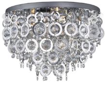 1 x Nova Chrome 5 Light Fitting With Chrome Rings & Clear Acrylic Inserts - CL298 - RRP £168.00