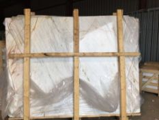 3 x Calacatta Marble Sheets - Approx. 2.5 x 1.5m Each - 20mm Thick - CL312 - Location: