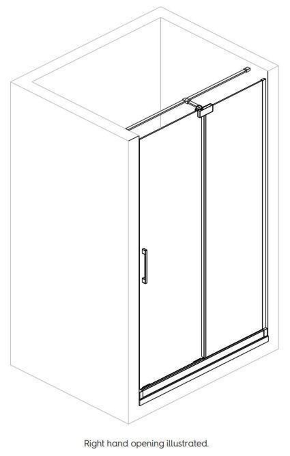 1 x Frameless Sliding Door (ELD1201L) - Dimensions: 1200 x 950 x 8mm - Unused Boxed Stock - Ref MT83