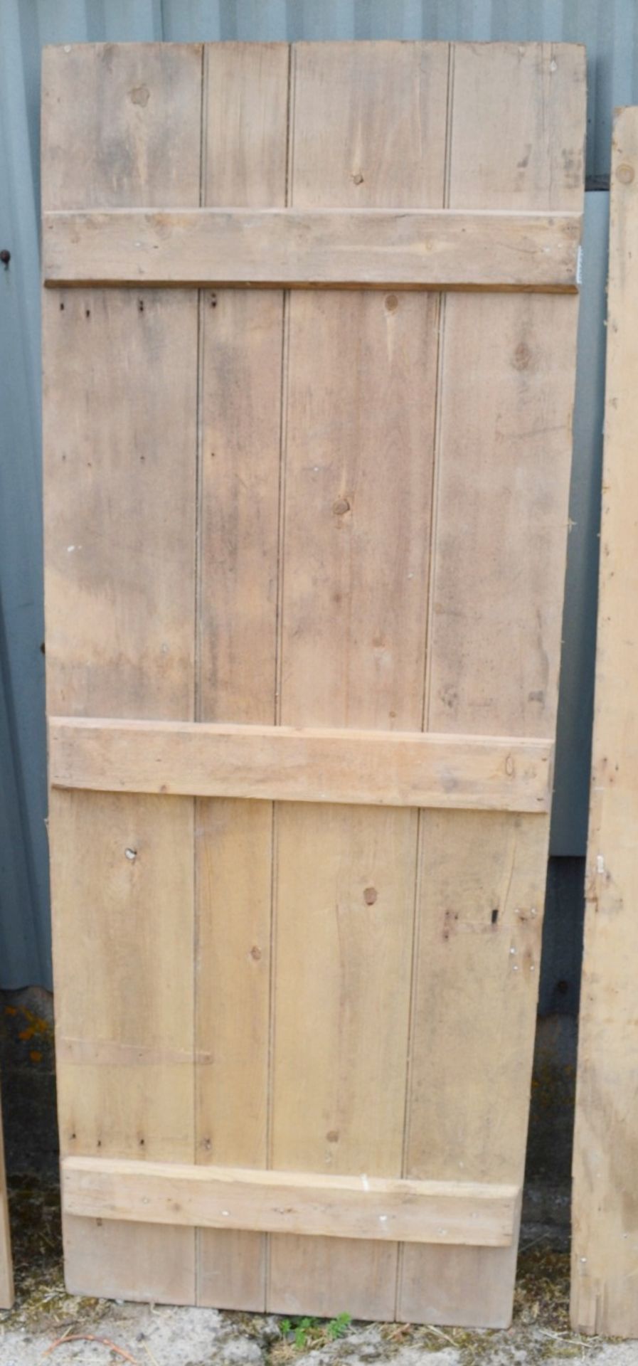 Set Of 4 x Reclaimed Unpainted Wooden Doors - Taken From A Grade II Listed Property - Image 2 of 8