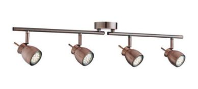1 x Jupiter Antique Copper 4 Lamp Split Bar Spotlight - Ex Display Stock - CL298 - RefJ142 - Locatio