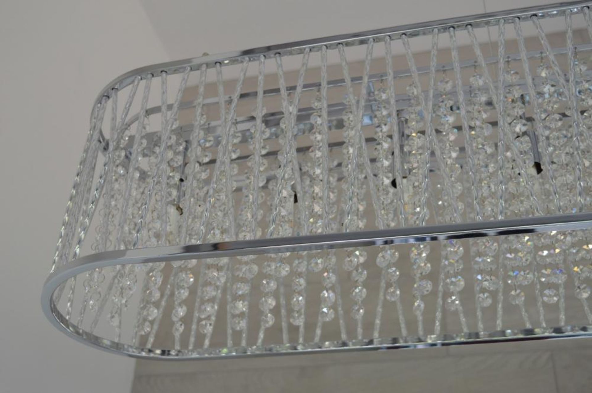 1 x Elise Chrome 8 Light Fitting With Crystal Button Drops - Ex Display Stock - CL298 - Ref J404 - L - Image 8 of 10