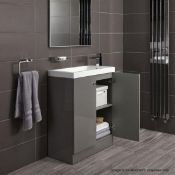 10 x Alpine Duo 660 Floorstanding Vanity Units In Gloss Grey - Dimensions: H85 x W66 x D35cm - Brand