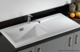 1 x RAK Ceramics Gourmet Dream Sink 2 (DREAMSINK2) - Reversible 1.0 Bowl White Ceramic Kitchen Sink