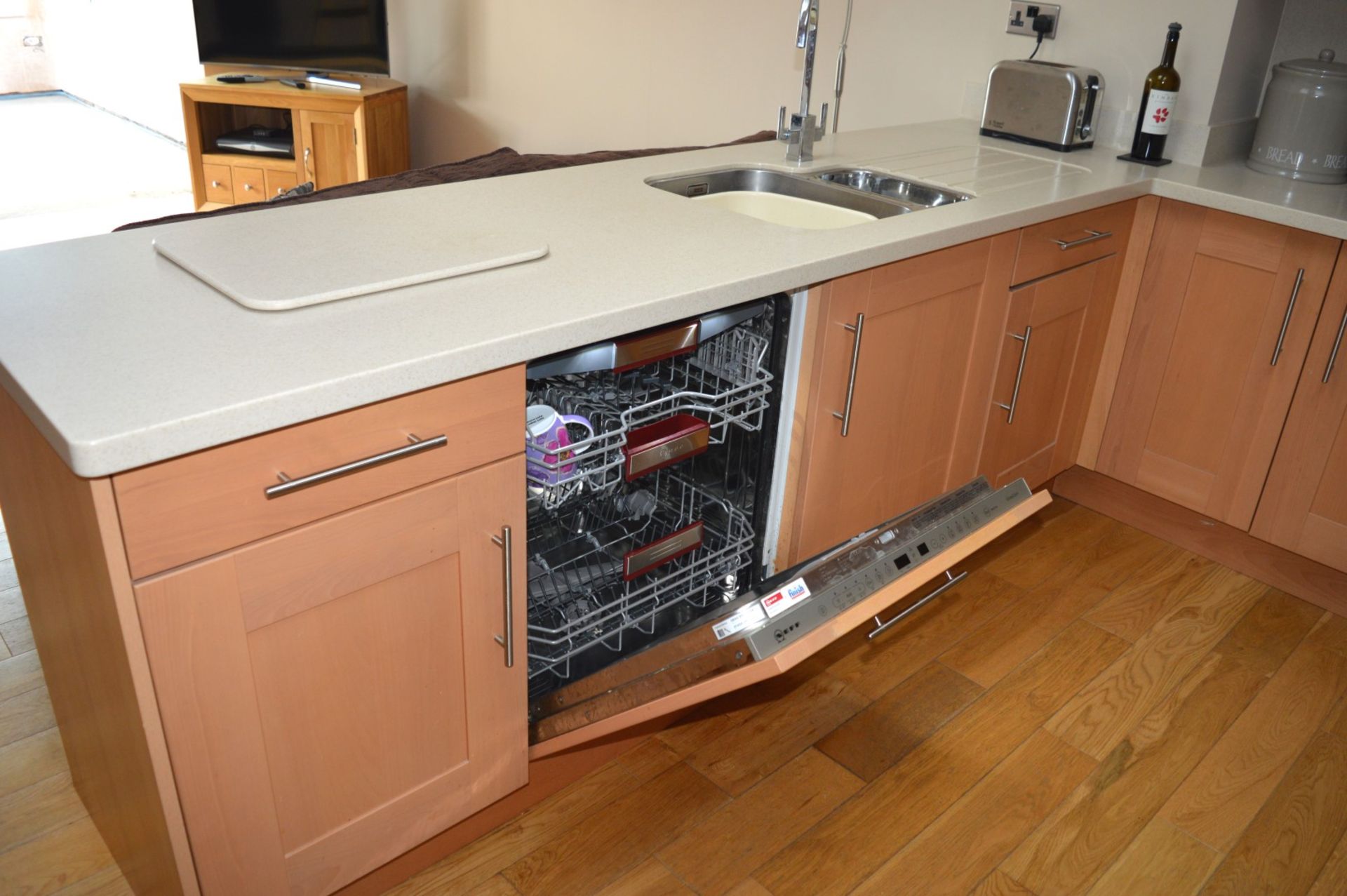 1 x Bespoke Maelstrom Solid Wood Fitted Kitchen With Corian Tops - In Excellent Condition - Neff - Image 38 of 65