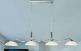 1 x Chrome&nbsp; Four Light Pendant With Frosted Glass Shades - Ex Display Stock - CL298 - Ref J509