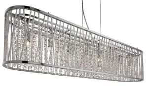 1 x Elise Chrome 8 Light Fitting With Crystal Button Drops - Ex Display Stock - CL298 - Ref J404 - L