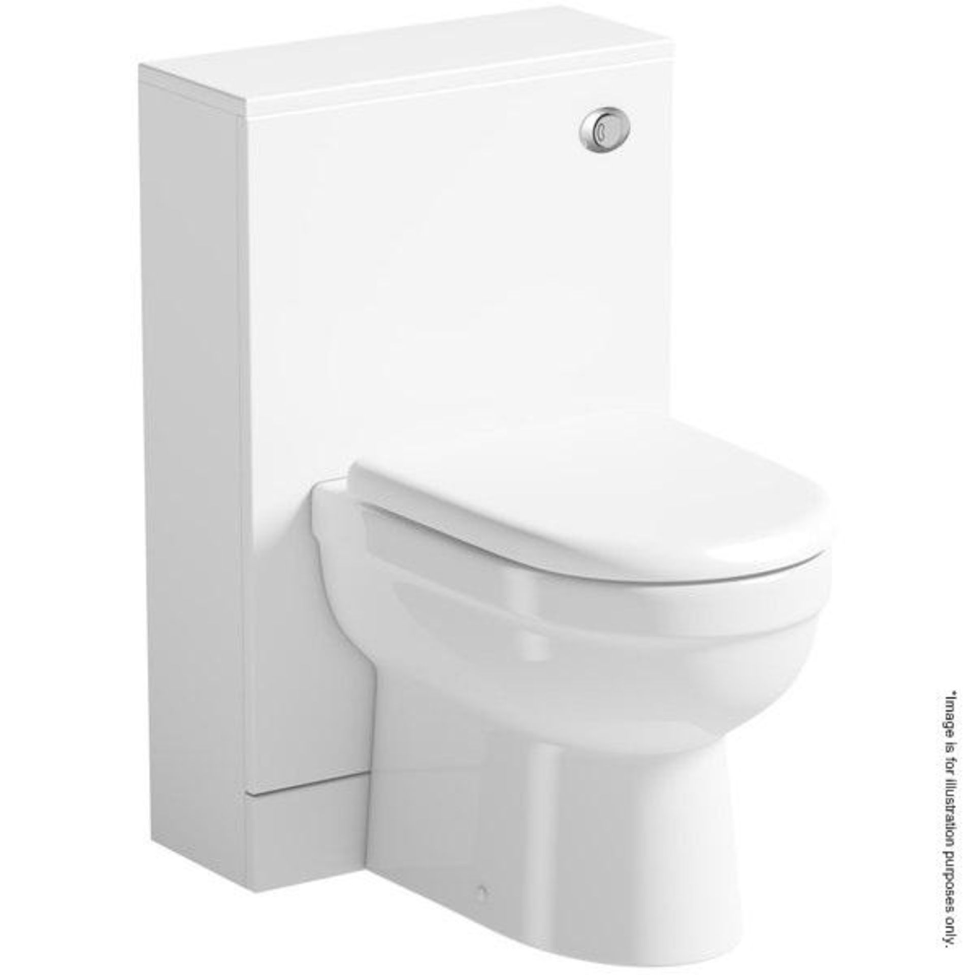 1 x Salerno White Slimline BTW Unit - Dimensions: 50 x 30 x H79cm - New / Unused Stock - Ref: MT950