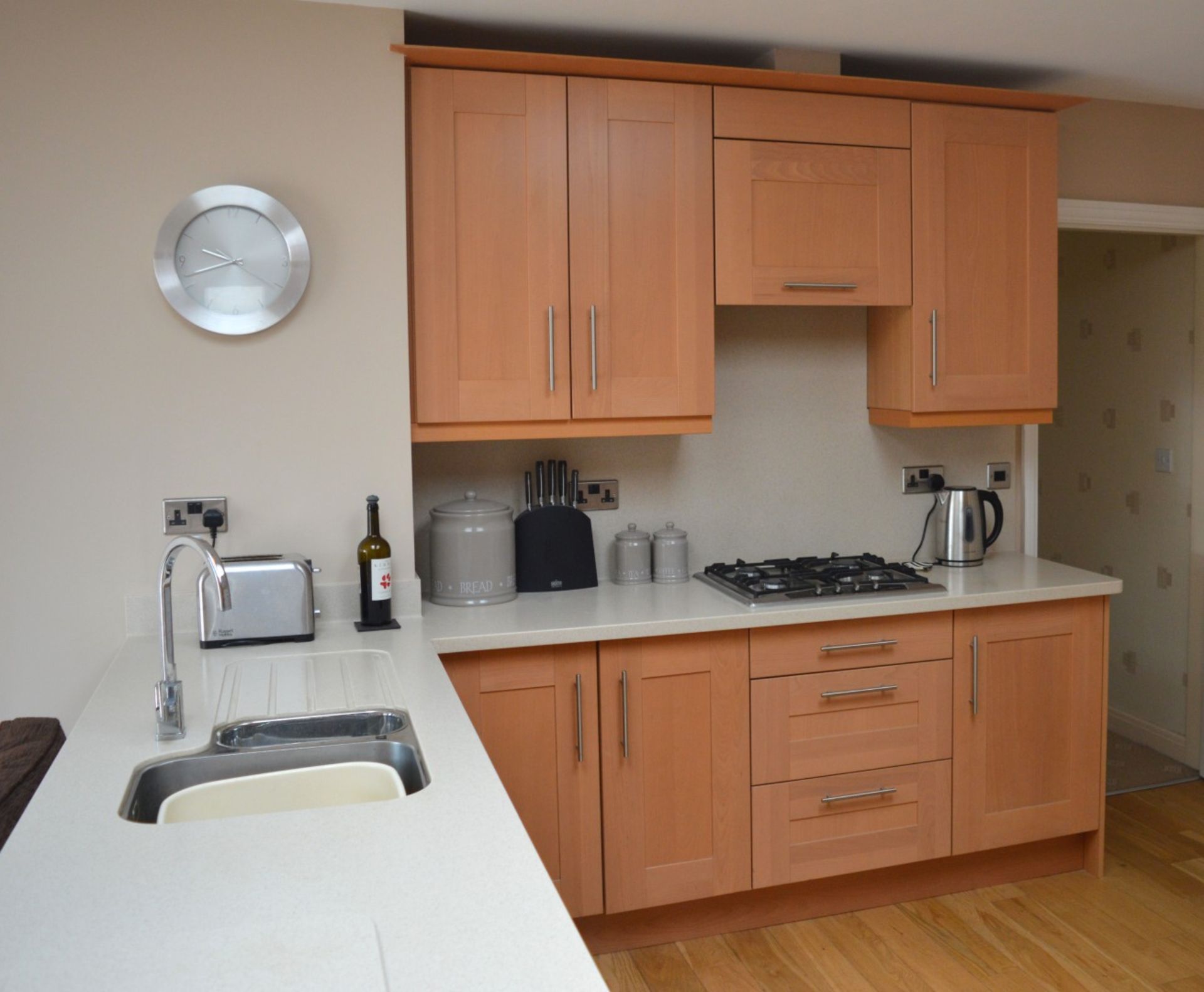 1 x Bespoke Maelstrom Solid Wood Fitted Kitchen With Corian Tops - In Excellent Condition - Neff - Image 7 of 65