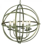 1 x Orbit Antique Brass 6 Light Spherical Pendant Ceiling Light - Ex Display Stock - CL298 - Ref J51