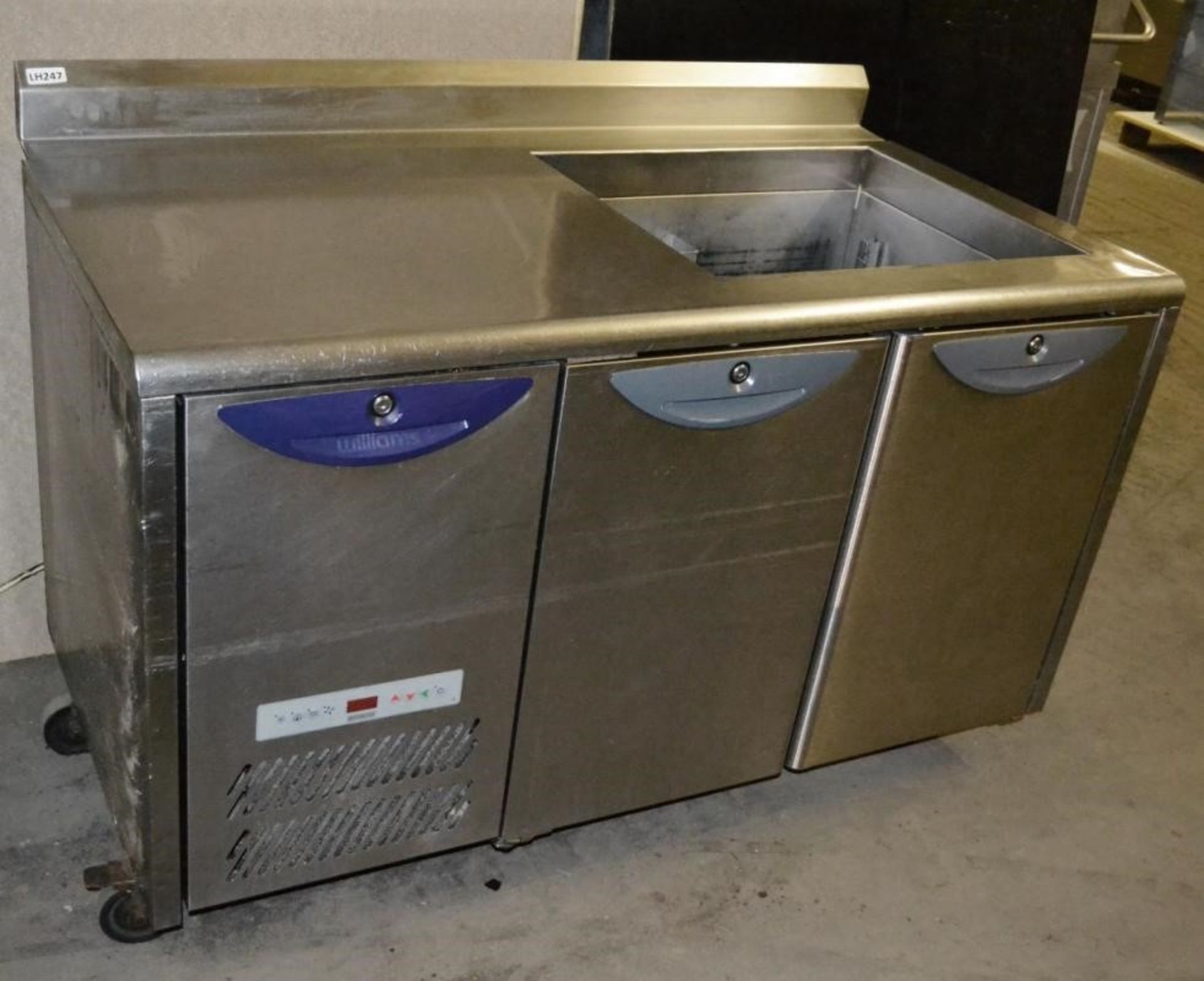 1 x Williams Two Door Counter Top Refrigerated Salad Pizza Prep Bench - Model HO3U - Stainless Steel - Image 5 of 7