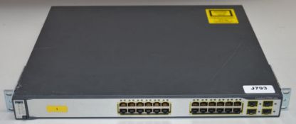 1 x Cisco Catalyst 3750G Series WS-C3750G-24TS Network Switch - CL285 - Ref J793 - Location: Altrinc