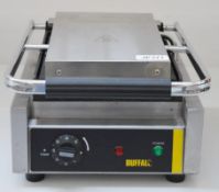 1 x Buffalo Single Countertop Contact Grill - Stainless Steel Finish - Model CD474-02 - 240v - CL290